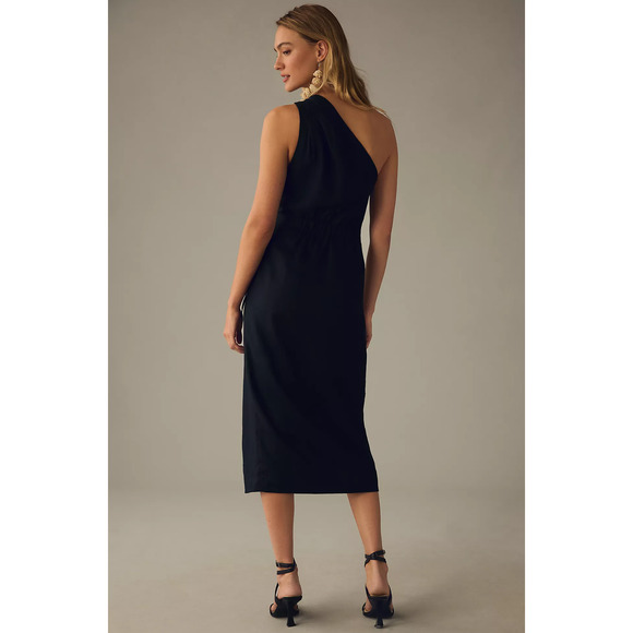 Anthropologie One-Shoulder Linen Dress - New Size 12 - Picture 2 of 6